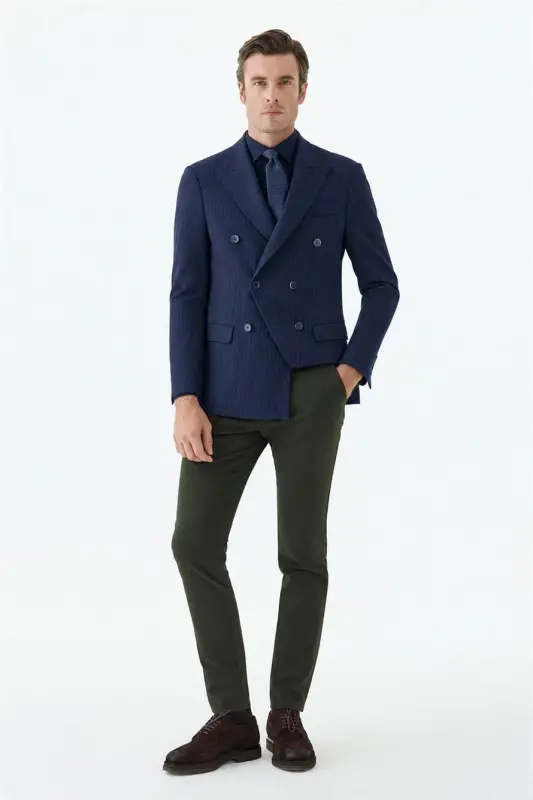 Haki Comfort Fit Pamuklu Kanvas Pantolon - 1