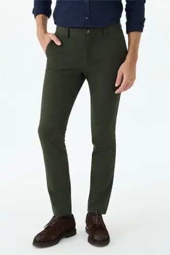 Haki Comfort Fit Pamuklu Kanvas Pantolon - 2
