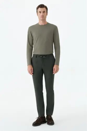 Haki Comfort Fit Rayon Karışımlı Bisiklet Yaka Sweatshirt - Jakamen (1)