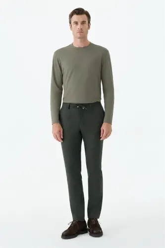 Haki Comfort Fit Rayon Karışımlı Bisiklet Yaka Sweatshirt - Jakamen (1)