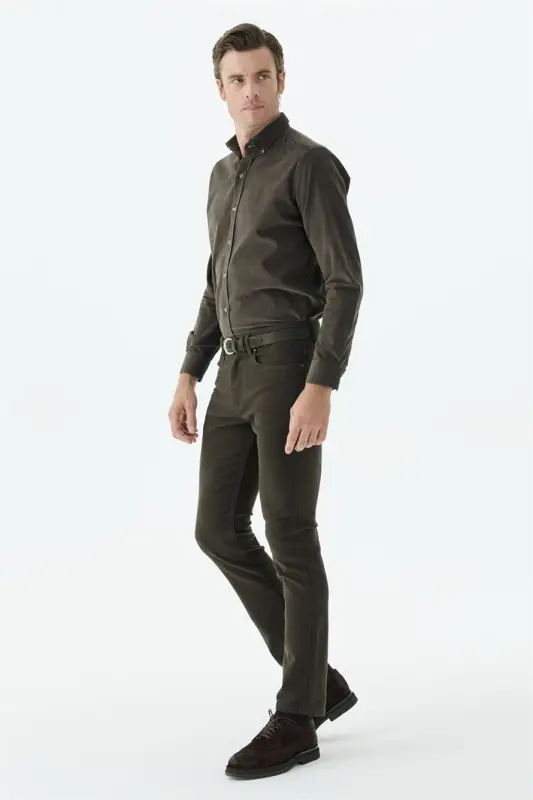 Haki Comfort Fit Spor 5 cep Pantolon - 2