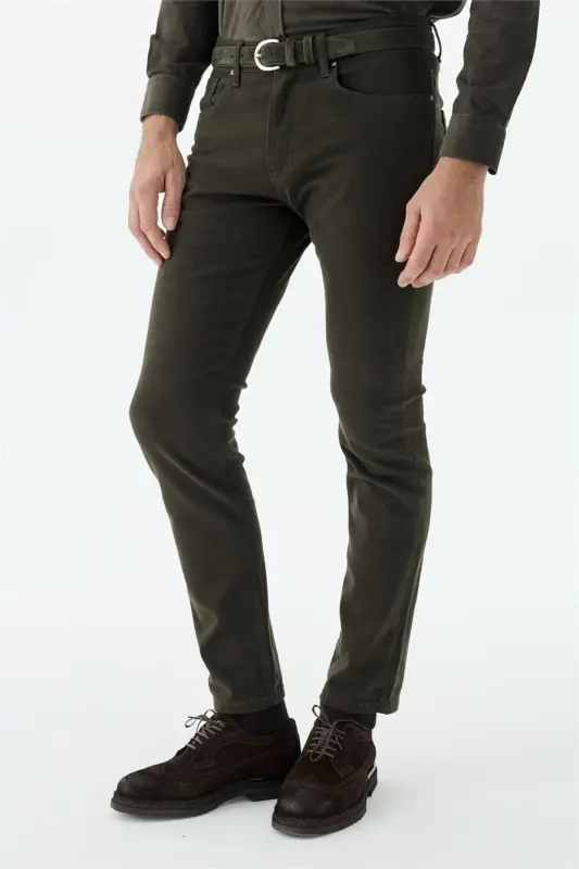 Haki Comfort Fit Spor 5 cep Pantolon - 3