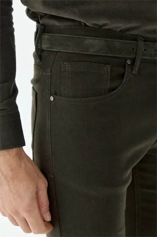 Haki Comfort Fit Spor 5 cep Pantolon - 4