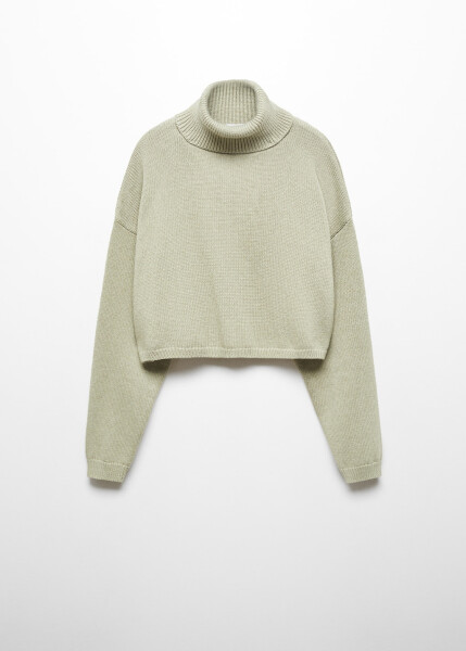 Haki crew neck knit sweater - 8