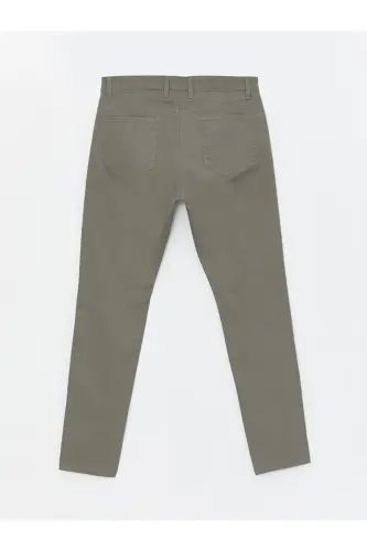 Haki Dar Kalıp Erkek Chino Pantolon-Açık Haki - 7