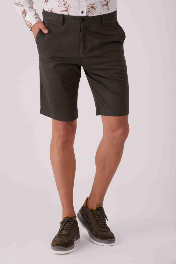 Haki Erkek Regular Fit Düz Casual Short - 86777 - 13