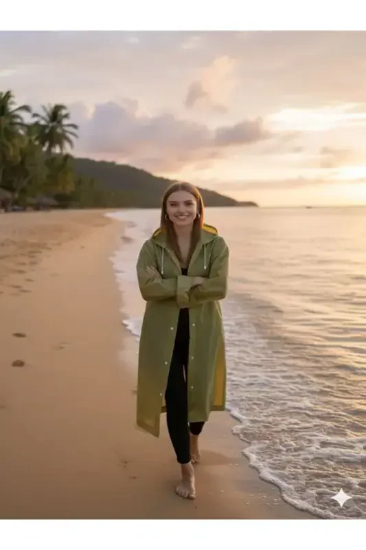 Haki Eva Mato Suv Shamol o'tkazmaydigan Yomg'irpo'sh - Haki - 3