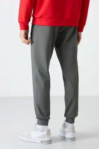 Haki Fermuar Cepli Standart Kalıp Jogger Erkek Eşofman Alt - 84587-Haki - 5