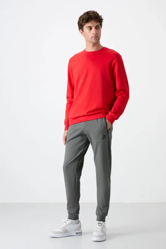 Haki fermuar cho'ntakli standart bichimli jogger erkaklar sport shimi - 84587-Haki - 2