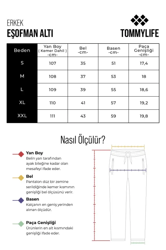 Haki Fermuarlı Üç Cepli Dar Kalıp Klasik Paça Erkek Eşofman Alt - 84671 - Haki - 7