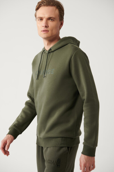 Haki Kapüşonlu Sweatshirt - 7