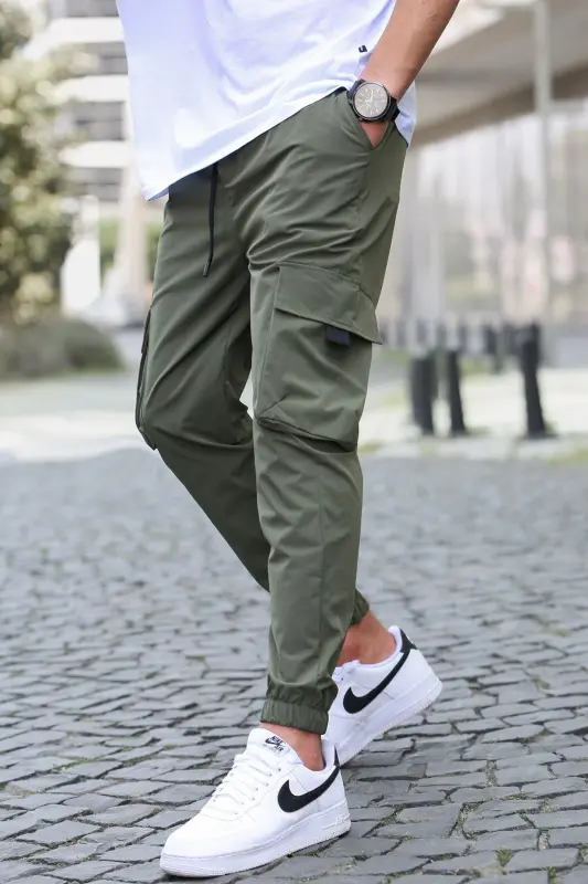 Haki Kargo Cep Erkek Jogger Pantolon 5461 - Haki - MADMEXT