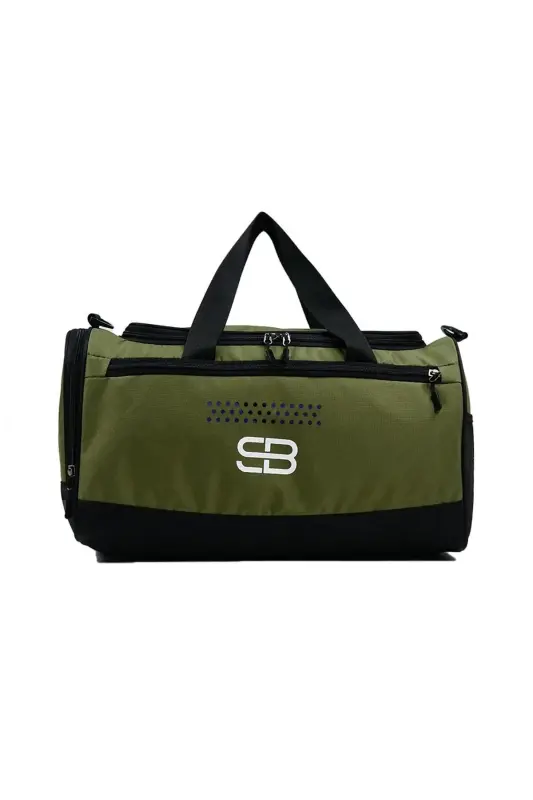 Haki rangli, o'rta hajmli, poyabzal joyi bo'lgan, Unisex sport fitness va sayohat sumkasi - 7