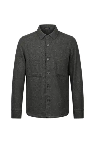 Haki Regular Fit Paxtadan Overshirt Ko'ylak Kurtka-Ha 
