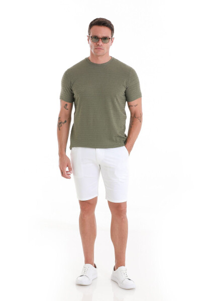 Haki Regular Fit Toʻgʻri Bisiklet Yoqali Футболка-Haki - HATEMOĞLU (1)