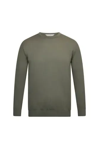 Haki Regular Fit Velosiped Yoqali Rayon Trikotaj Ko'ylak - Haki - 1