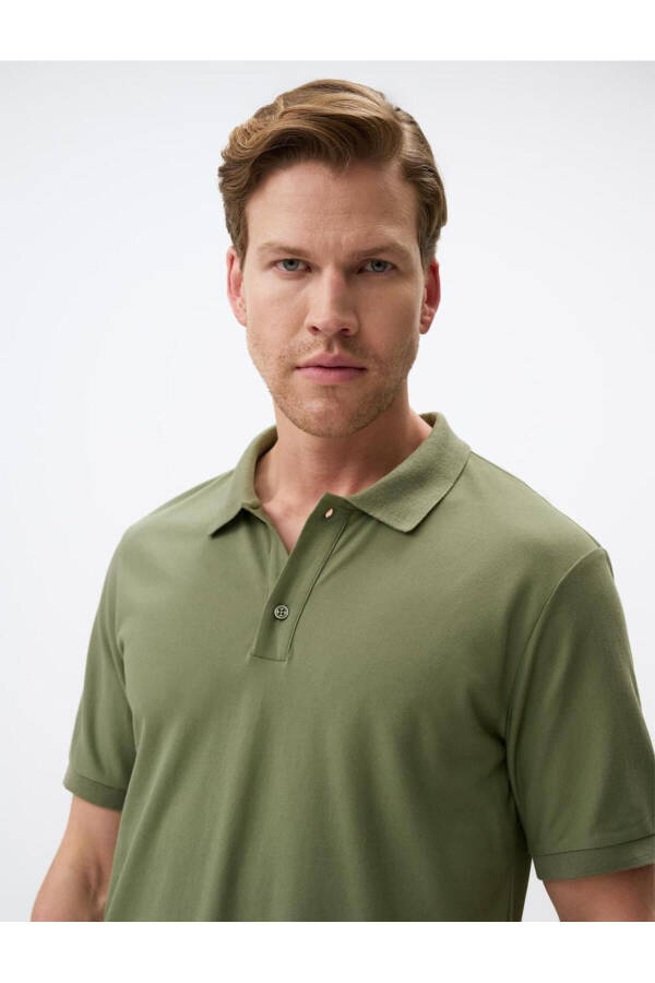 Haki Short Sleeve Polo Neck Men's T-shirt - 5