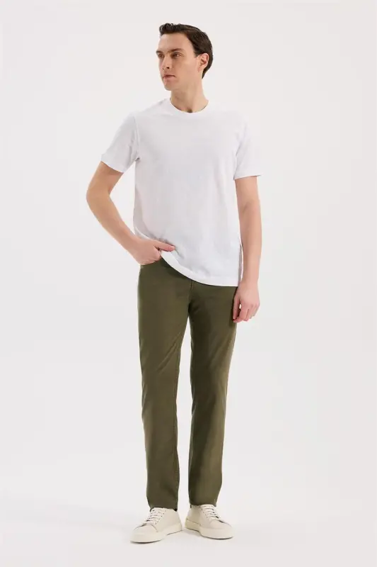 Haki Slim Fit 5 Cep Spor Pantolon - 2