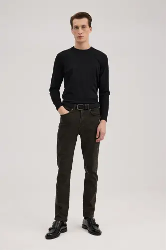 Haki Slim Fit Jean Kot Pantolon - JAKAMEN (1)