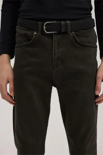 Haki Slim Fit Jean Kot Pantolon - 3