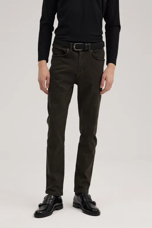 Haki Slim Fit Jinsi Shim - JAKAMEN