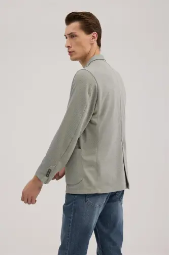 Haki Slim Fit Mono Yaka Torba Cep Ceket - 4