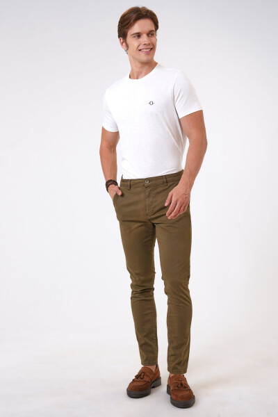 Haki Slim Fit Pamuklu Chino Pantolon - 1