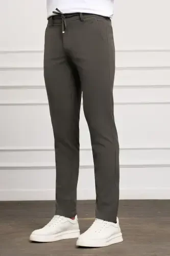 Haki Slim Fit Tor Kiyimli Yon карман bog'ichli Jogger Erkak Шими-Хаки - MORVEN (1)