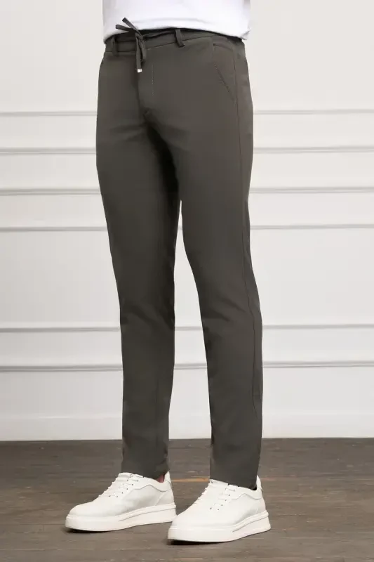 Haki Slim Fit Tor Kiyimli Yon карман bog'ichli Jogger Erkak Шими-Хаки - 2