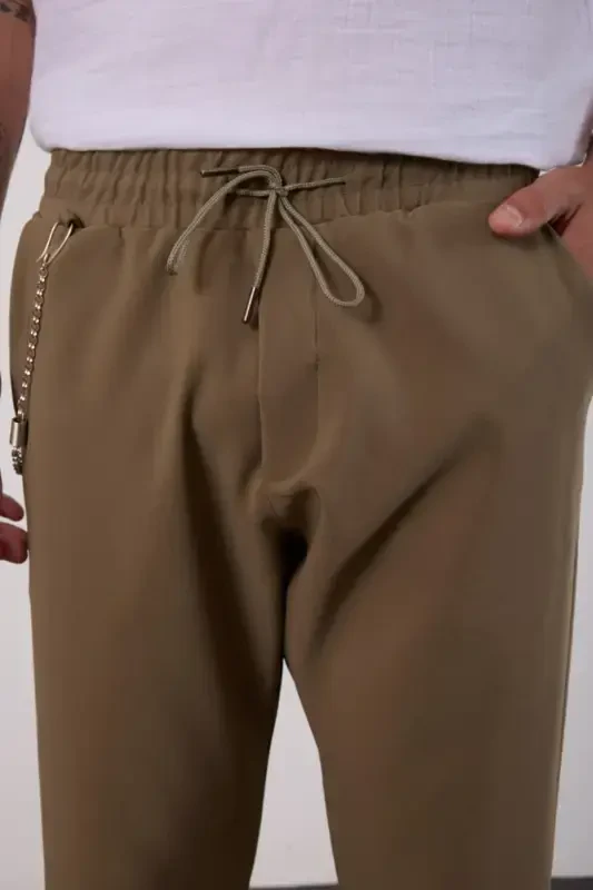 Haki Yengil Keng Kesimli Mavsumiy Jogger Shim-HAKI - 8