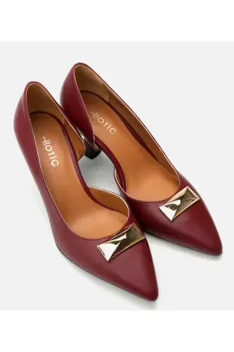 Kadın Deri Bordo Stiletto-BORDO - Hotiç (1)