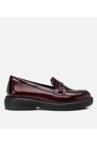 Hakiki Deri Bordo Kadın Tokalı Loafer - 12
