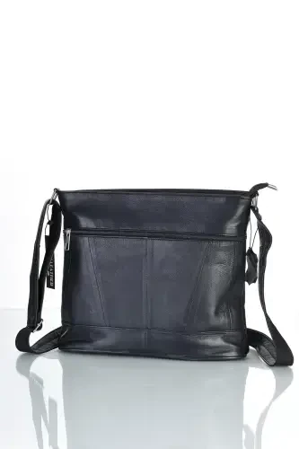 Hakiki Deri Crossbody Postacı Çanta-Lacivert - FUBILEATHER (1)