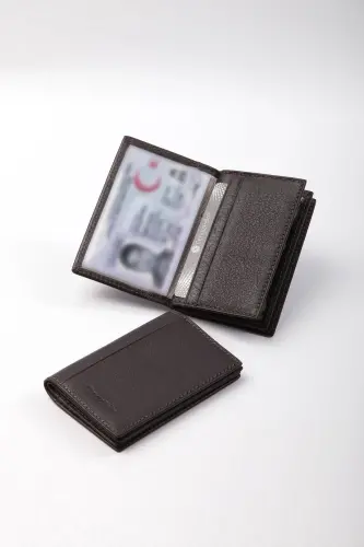 Hakiki Deri Erkek Kartlık Kahverengi-2305t-KAHVE - 1