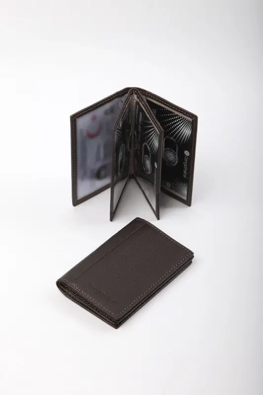 Hakiki Deri Erkek Kartlık Kahverengi-2305t-KAHVE - 2