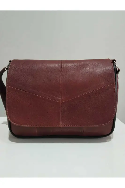 HAKİKİ DERİ KADIN ÇANTA (25CM X 20)-KIZIL - 2