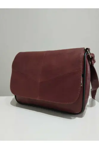 HAKİKİ DERİ KADIN ÇANTA (25CM X 20)-KIZIL - 3