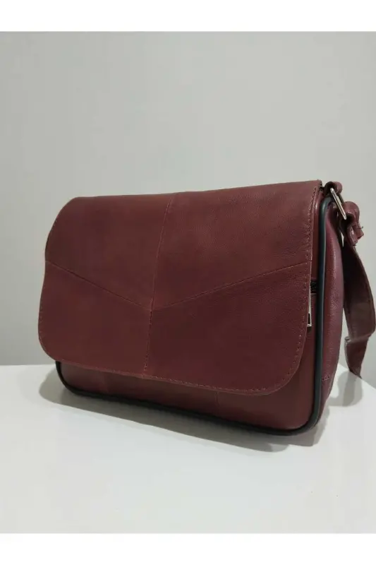 HAKİKİ DERİ KADIN ÇANTA (25CM X 20)-KIZIL - 3