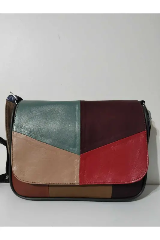 HAKİKİ DERİ KADIN ÇANTA (25CM X 20CM)-CANLI ALA RENKLER 1 - ATTER