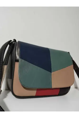 HAKİKİ DERİ KADIN ÇANTA (25CM X 20CM)-CANLI ALA RENKLER 10 - 2