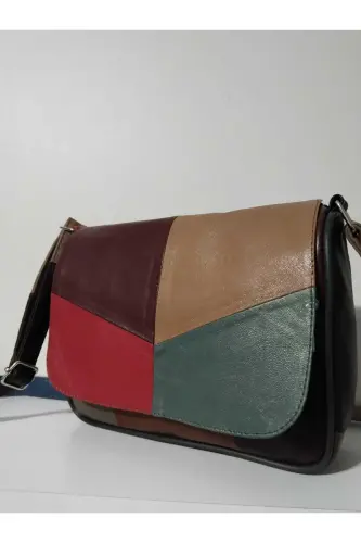 HAKİKİ DERİ KADIN ÇANTA (25CM X 20CM)-CANLI ALA RENKLER 3 - ATTER (1)