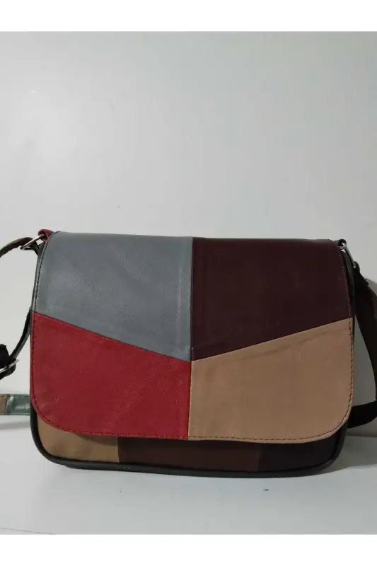 HAKİKİ DERİ KADIN ÇANTA (25CM X 20CM)-CANLI ALA RENKLER 4 - ATTER
