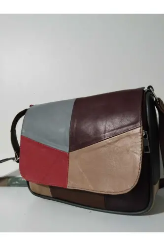 HAKİKİ DERİ KADIN ÇANTA (25CM X 20CM)-CANLI ALA RENKLER 4 - ATTER (1)