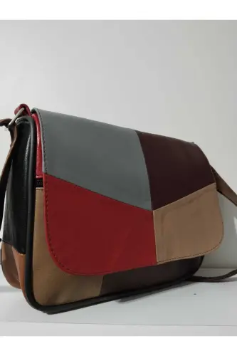 HAKİKİ DERİ KADIN ÇANTA (25CM X 20CM)-CANLI ALA RENKLER 4 - 3