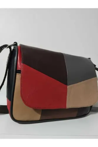 HAKİKİ DERİ KADIN ÇANTA (25CM X 20CM)-CANLI ALA RENKLER 6 - 3