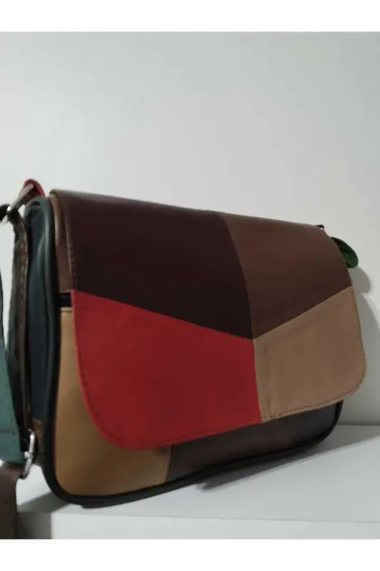 HAKİKİ DERİ KADIN ÇANTA (25CM X 20CM)-CANLI ALA RENKLER 7 - 3