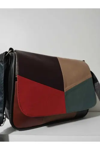 HAKİKİ DERİ KADIN ÇANTA (25CM X 20CM)-CANLI ALA RENKLER 8 - ATTER (1)