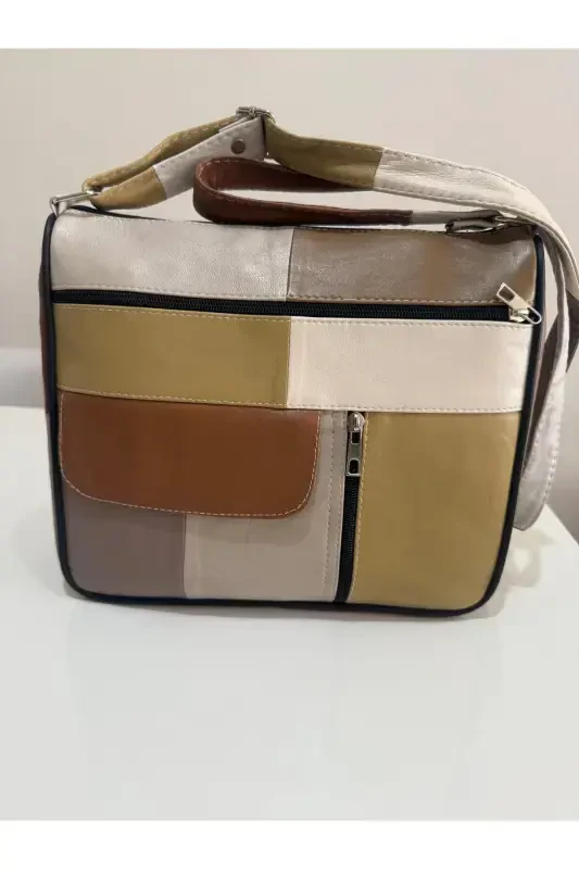 HAKİKİ DERİ KADIN ÇANTA (27CM X 25M)-KARIŞIK AÇIK RENKLER 1 - ATTER