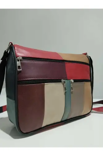 HAKİKİ DERİ KADIN ÇANTA (28CM X 24CM)-KAHVE KREM BEJ TABA - 2