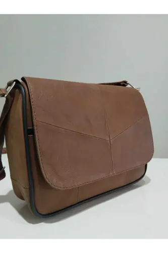HAKİKİ DERİ KADIN ÇANTA (25CM X 20CM)-ACI KAHVE 
